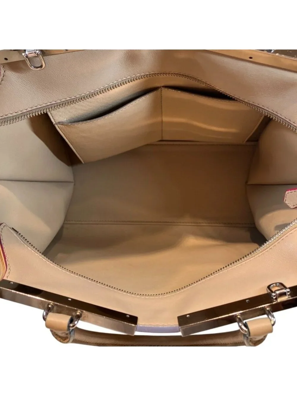 Fendi Handbag Leather Beige